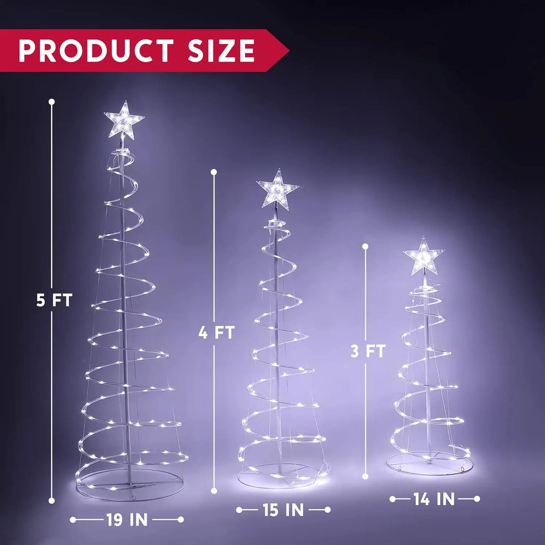 JOYFY 3 Pack Spiral Christmas Tree