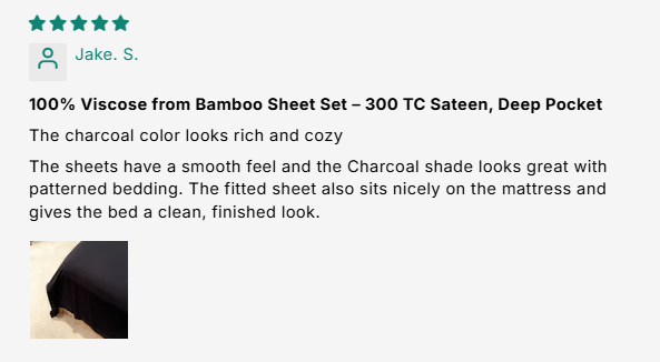 100% Viscose from Bamboo Sheet Set – 300 TC Sateen, Deep Pocket customer review screenshot 5