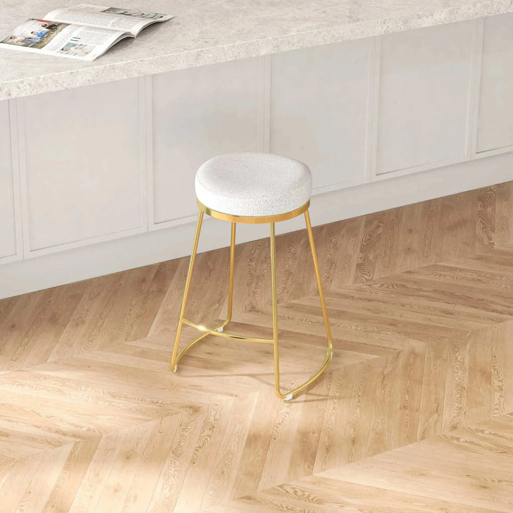 Jane 26" Luxury Upholstered Stool Ivory