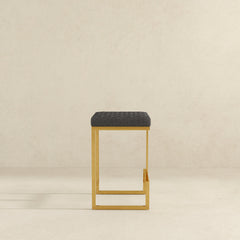 Joel Mid Century Modern Luxury Upholstered Stool