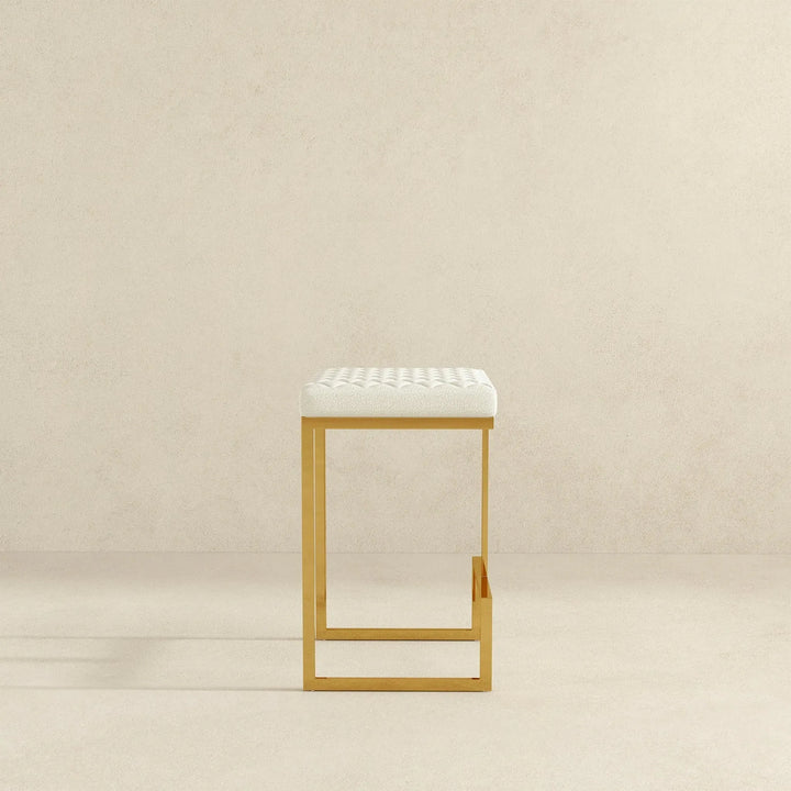 Joel Mid Century Modern Luxury Upholstered Stool