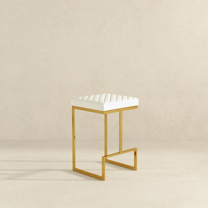 Joel Mid Century Modern Luxury Upholstered Stool