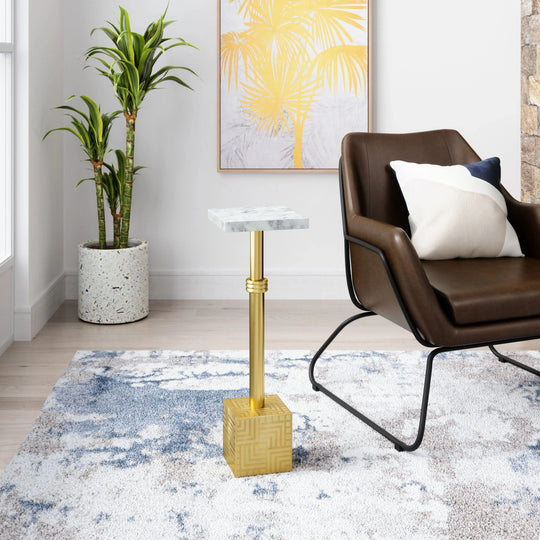 Josef Side Table White & Gold