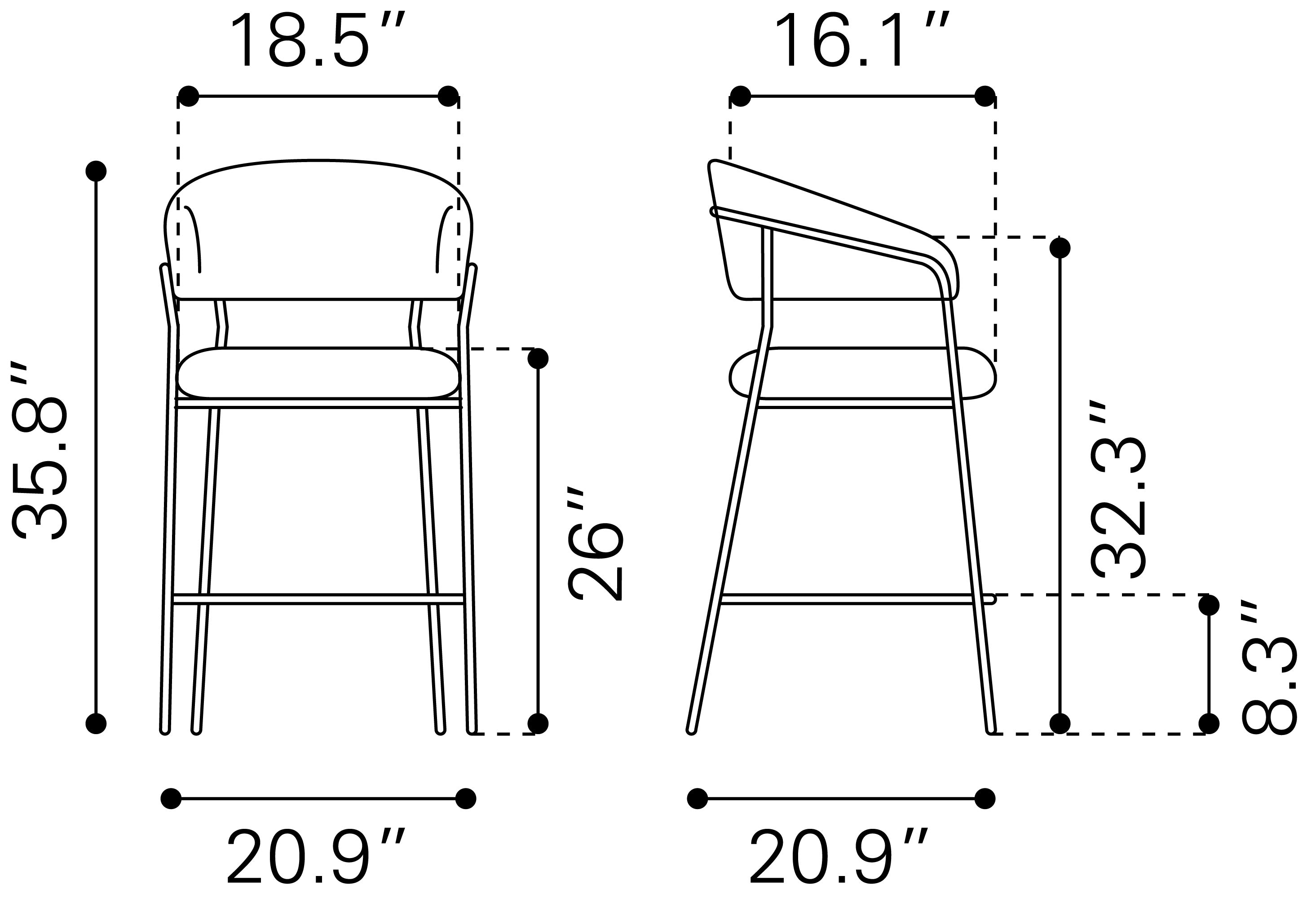 Josephine Counter Stool  Brown