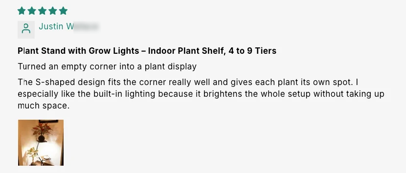Plant Stand with Grow Lights – Indoor Plant Shelf, 4 to 9 Tiers customer review screenshot 3