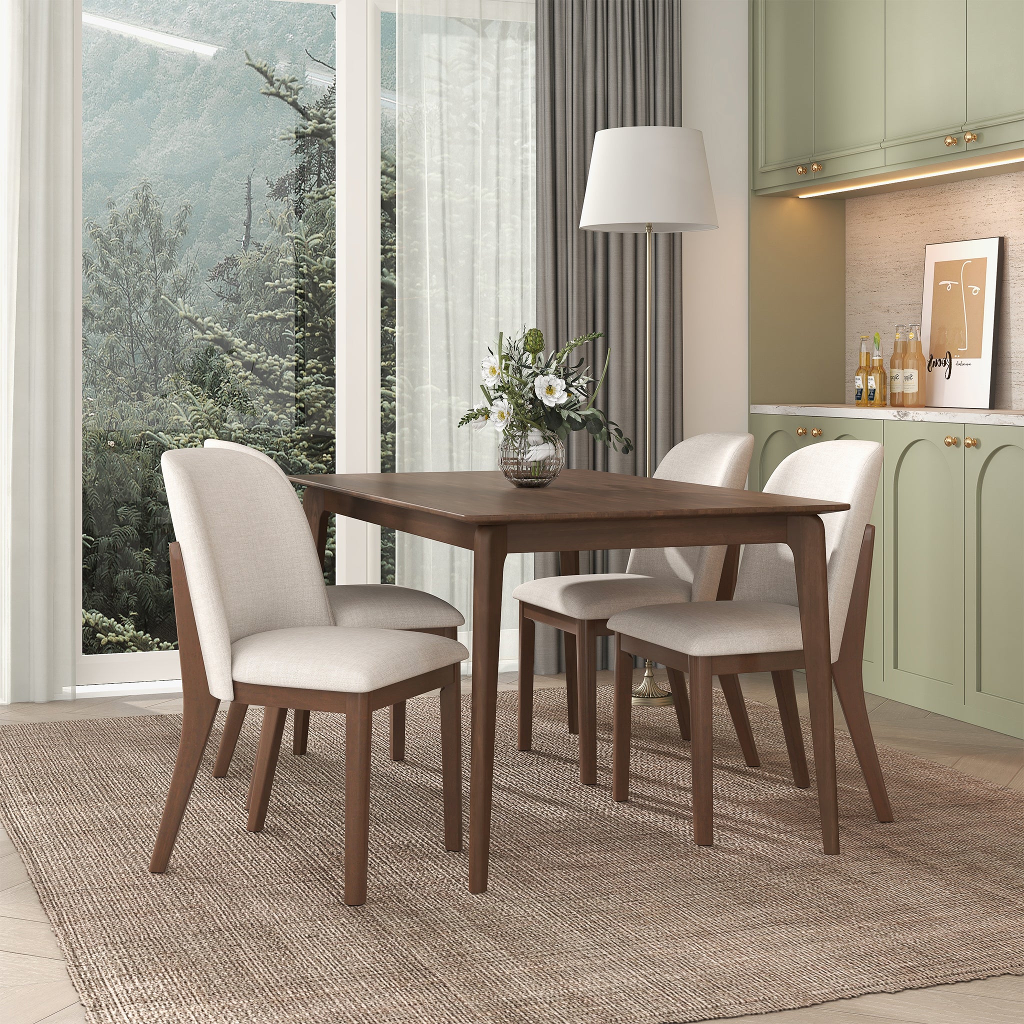 Kaitlyn Beige Linen Dining Chair (Set Of 2)