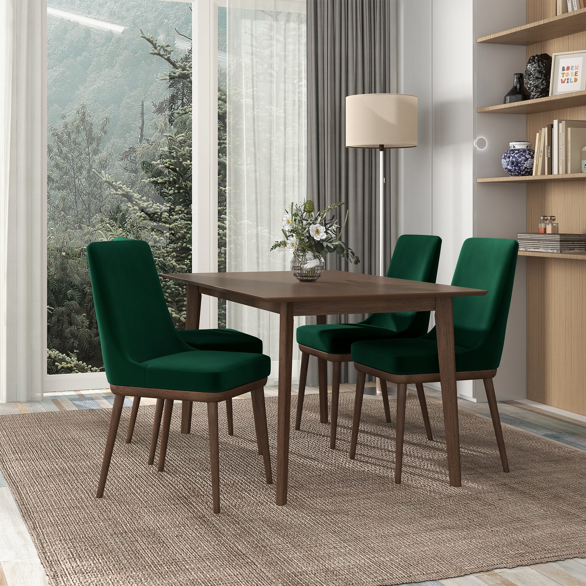 Kate Velvet Solid Wood Dining Chair