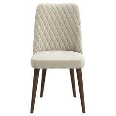 Katie Beige Velvet Dining Chair (Set Of 2)