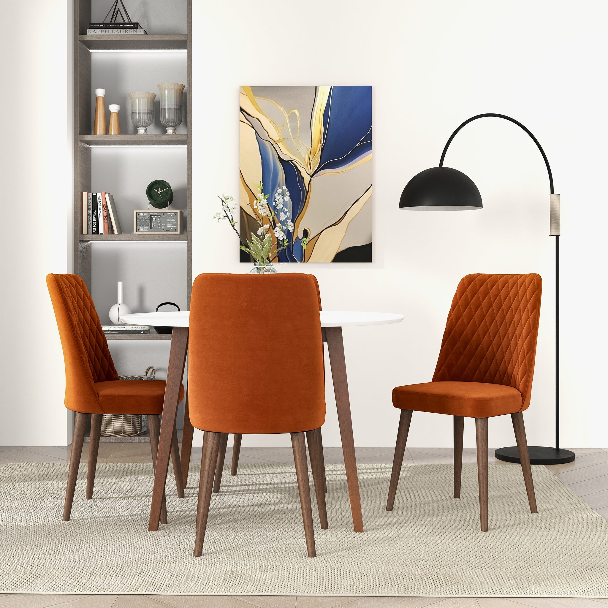 Katie Burnt Orange Velvet Dining Chair