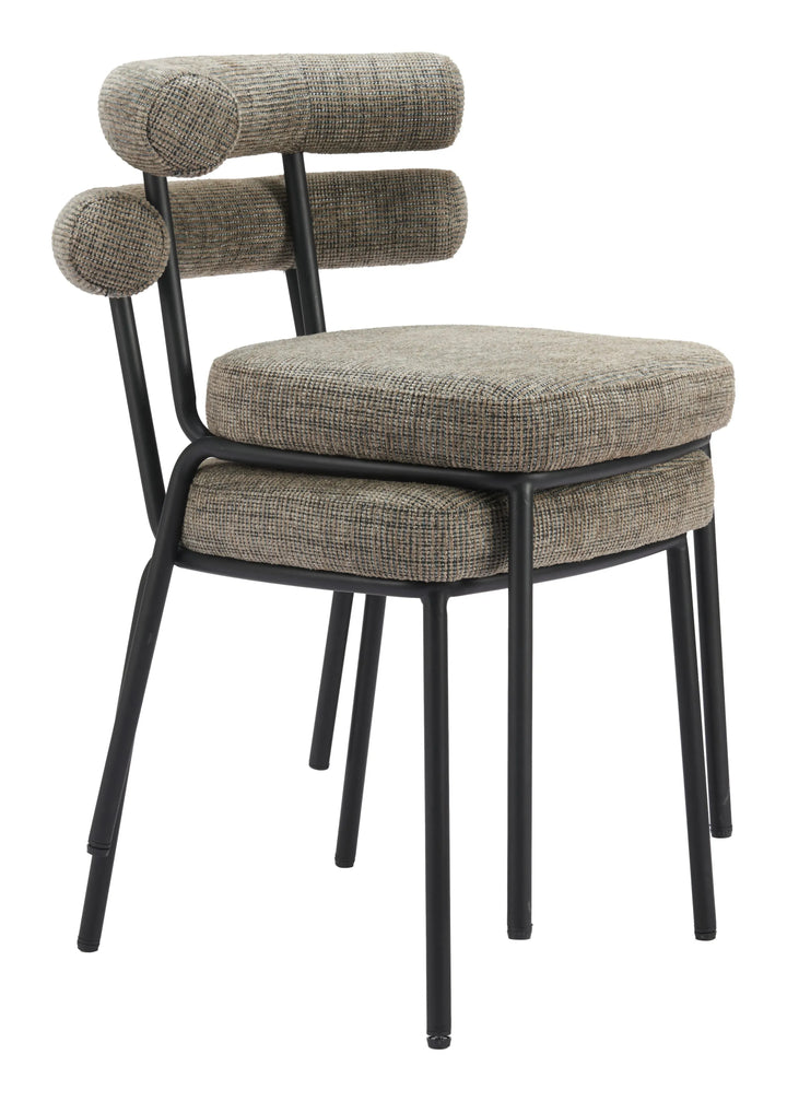 Kede Dining Chair Green Tweed