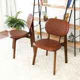 Kelsey Brown Leather Dining Chair (Set Of 2)