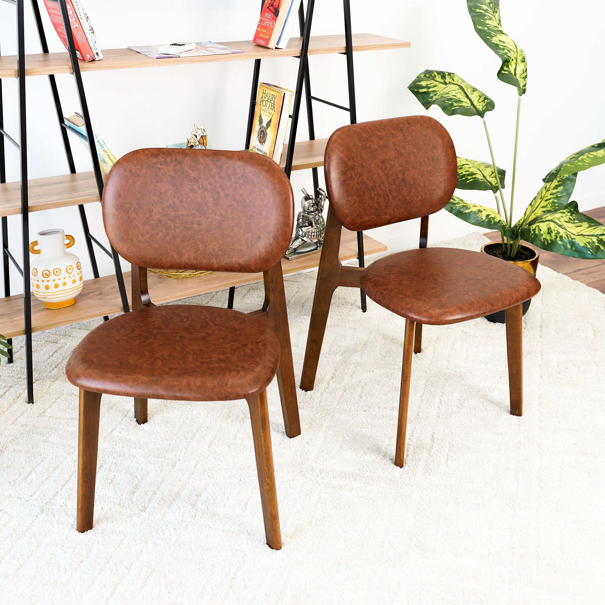 Kelsey Brown Leather Dining Chair