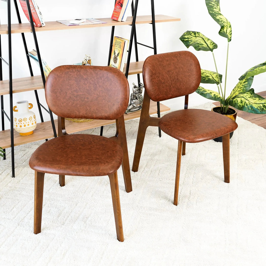 Kelsey Brown Leather Dining Chair