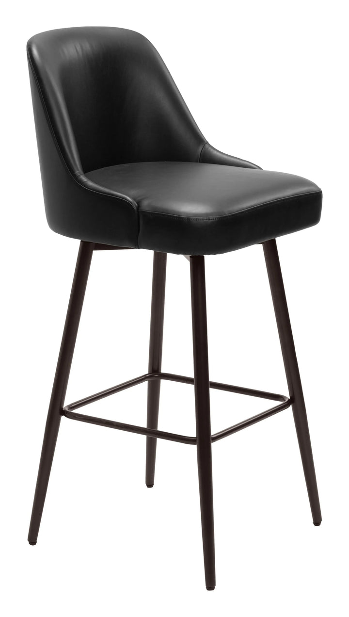 Keppel Swivel Barstool  Black & Bronze