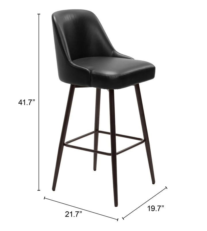 Keppel Swivel Barstool  Black & Bronze