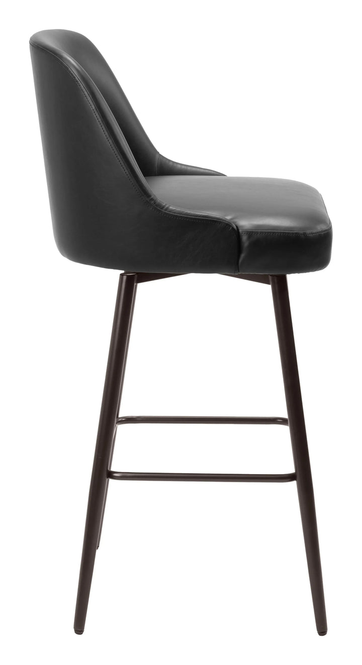 Keppel Swivel Barstool  Black & Bronze