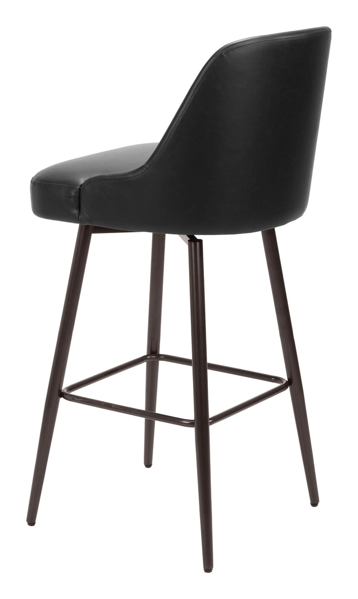 Keppel Swivel Barstool  Black & Bronze