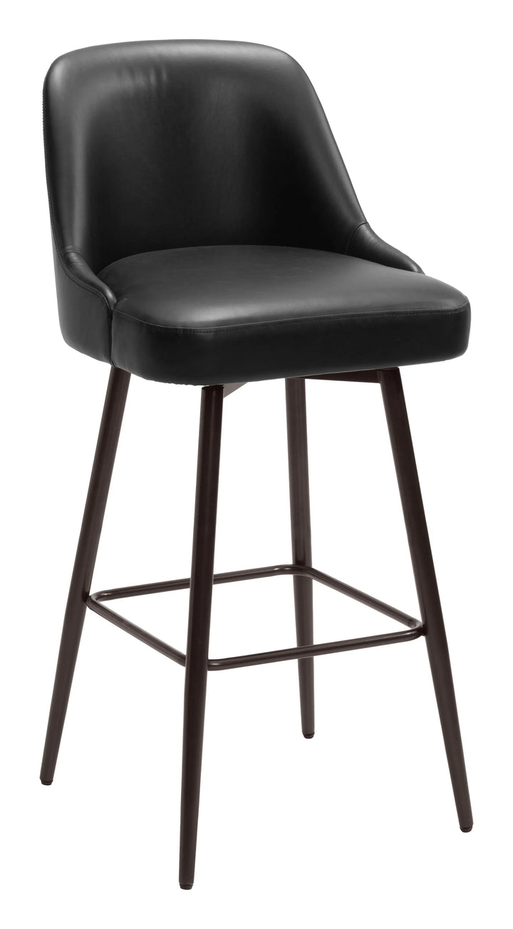 Keppel Swivel Barstool  Black & Bronze