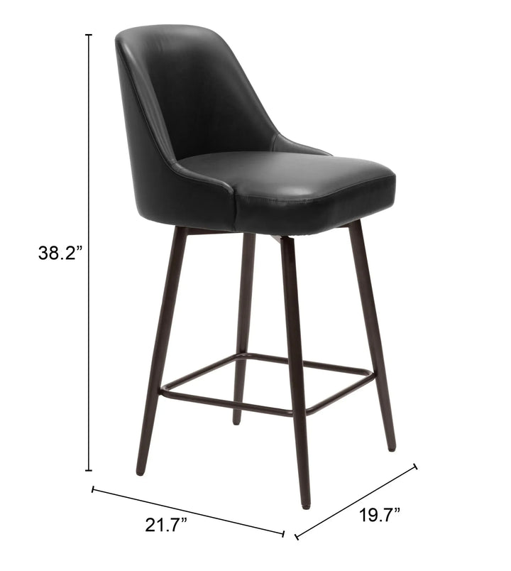 Keppel Swivel Counter Stool Black & Bronze