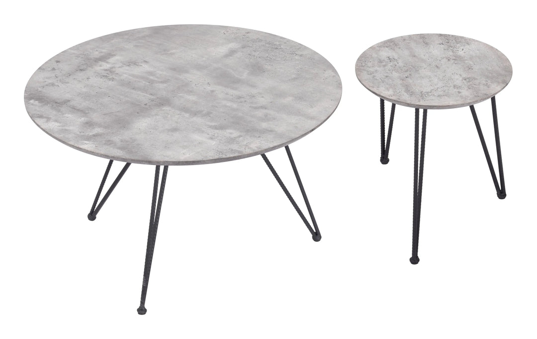 Kerris Coffee Table Set Gray & Black