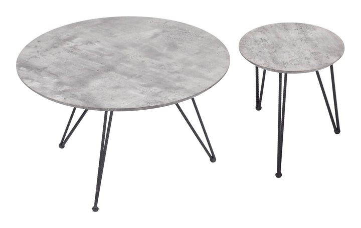 Kerris Coffee Table Set Gray & Black