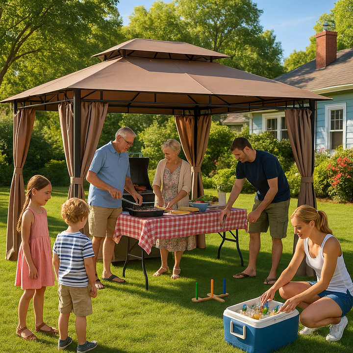 Khaki Outdoor Canopy Shelter
