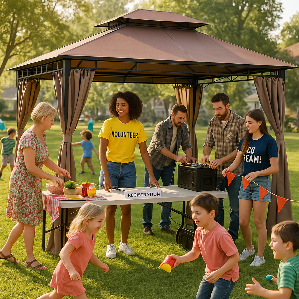 Khaki Outdoor Canopy Shelter