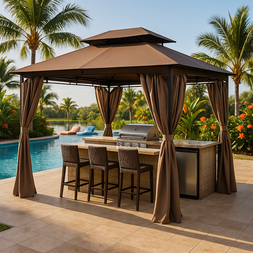 Khaki Outdoor Canopy Shelter
