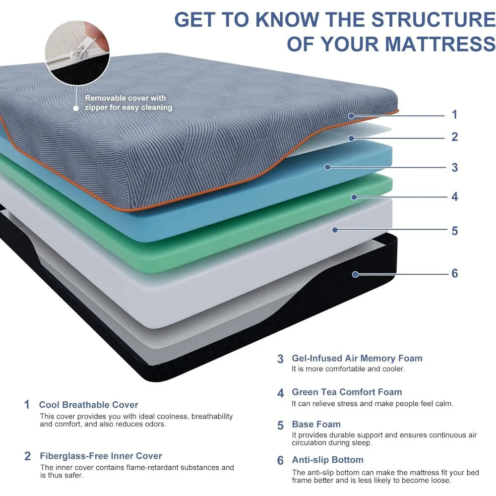  King Gel Memory Foam Mattress