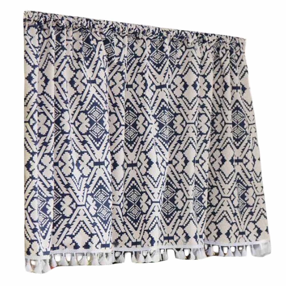 Kitchen Window Curtains Blue