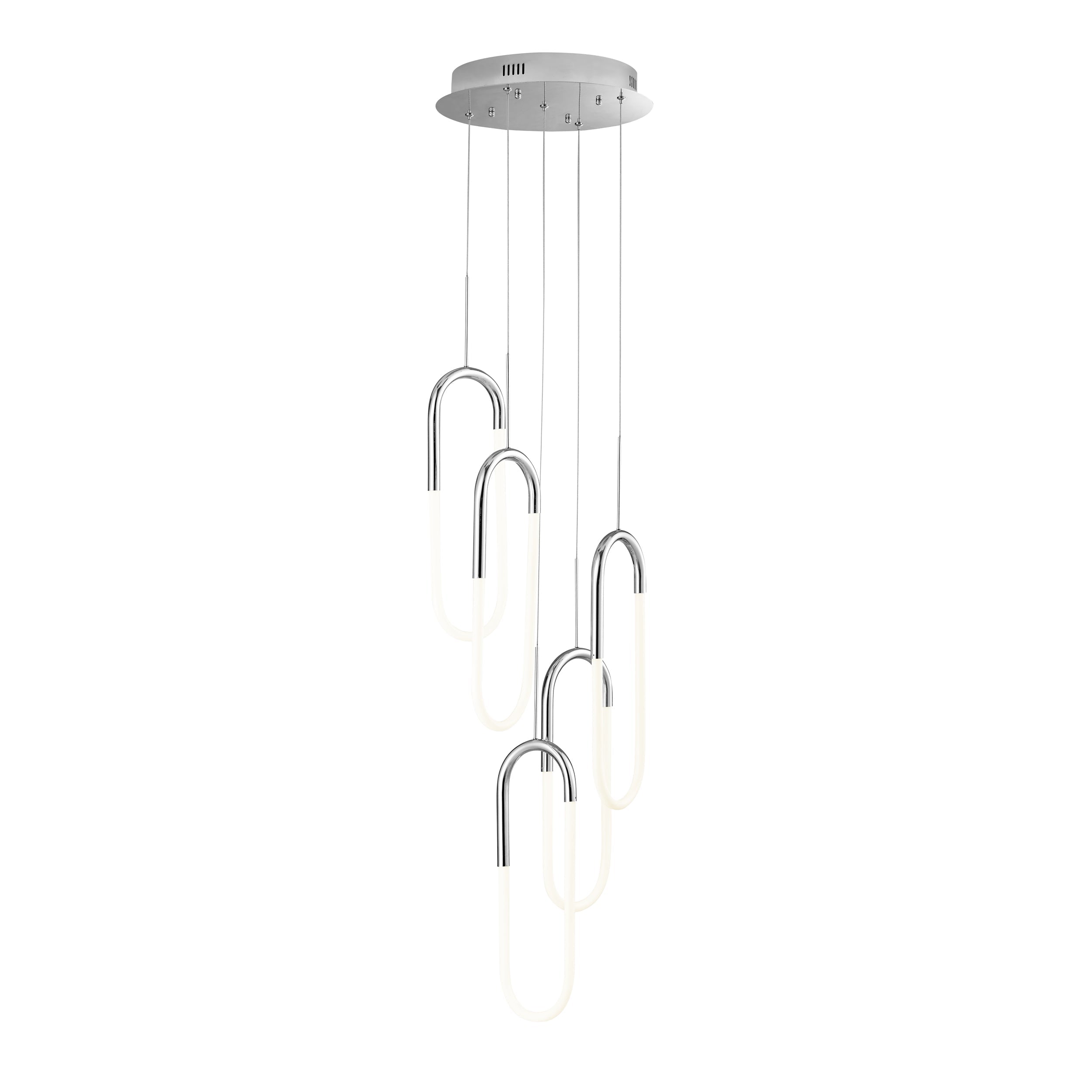 LED Five Clips Chandelier // Chrome