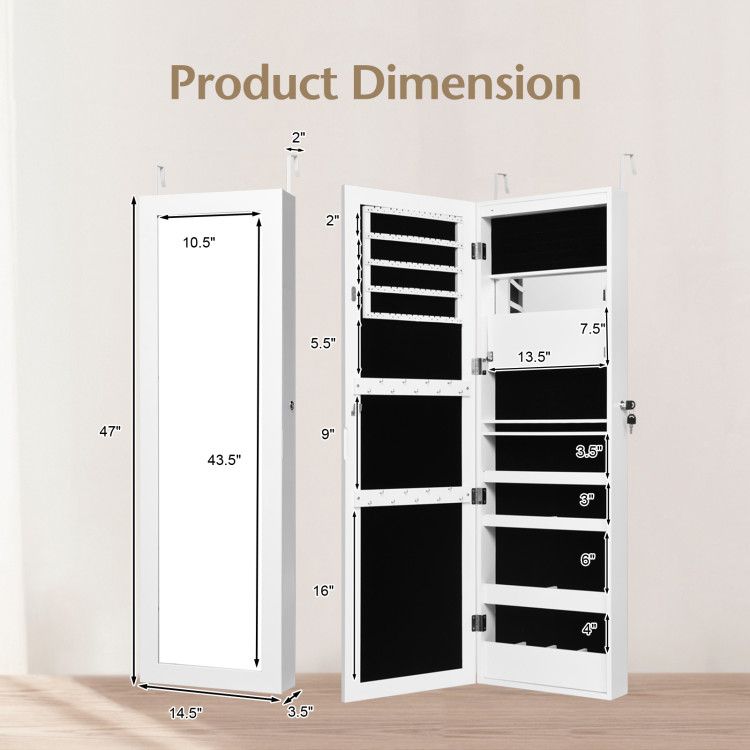 LED Mirror Jewelry Cabinet