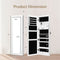 Elegant Lockable LED Mirror Jewelry Cabinet - Over-Door Wall Mount Organizer with Auto-On Lighting