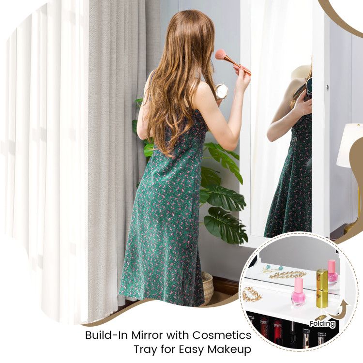 LED Mirror Jewelry Cabinet