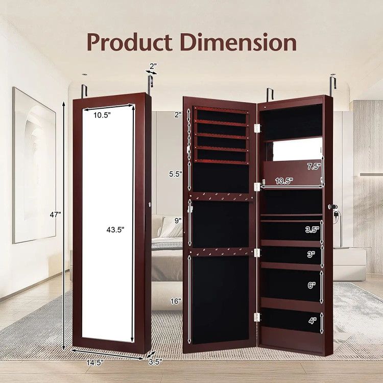 LED Mirror Jewelry Cabinet