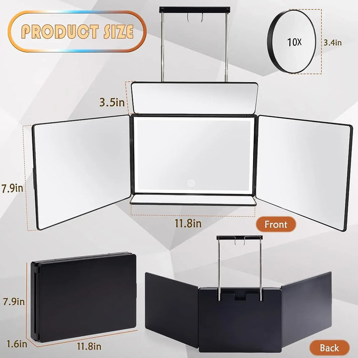 LED Trifold Self Haircut Mirror