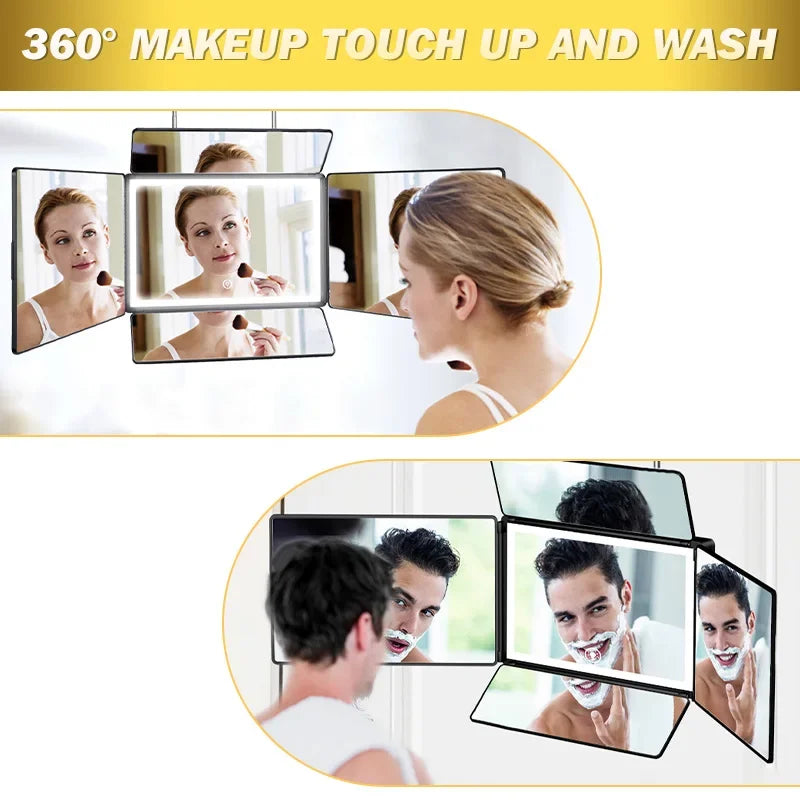 LED Trifold Self Haircut Mirror