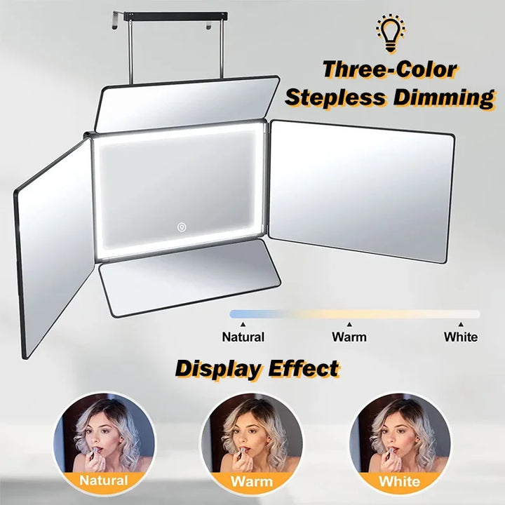 LED Trifold Self Haircut Mirror