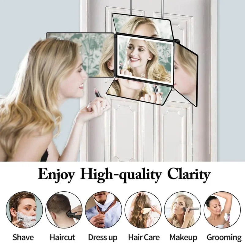 LED Trifold Self Haircut Mirror