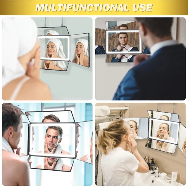 LED Trifold Self Haircut Mirror
