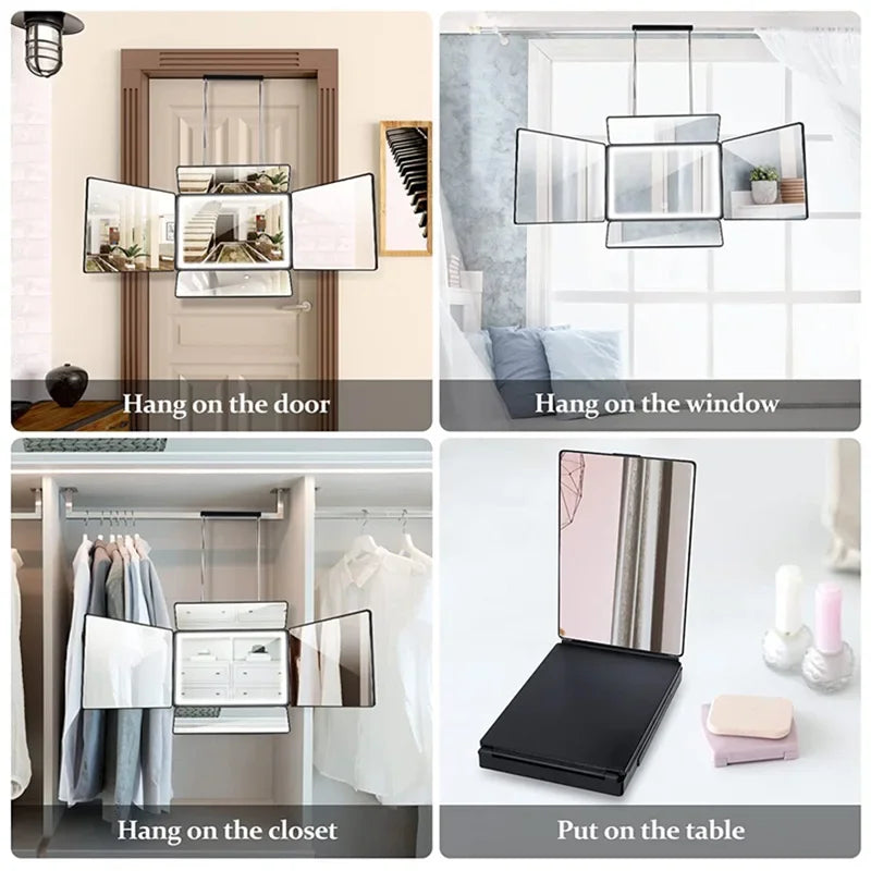 LED Trifold Self Haircut Mirror