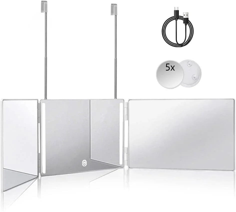 LED Trifold Self Haircut Mirror
