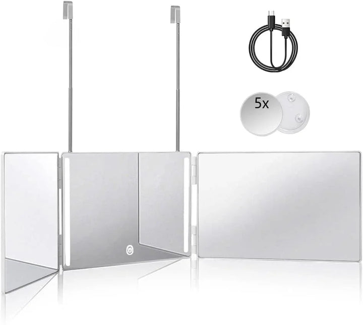 LED Trifold Self Haircut Mirror