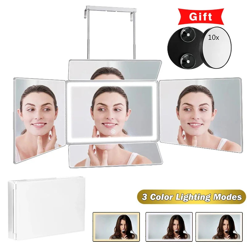 LED Trifold Self Haircut Mirror