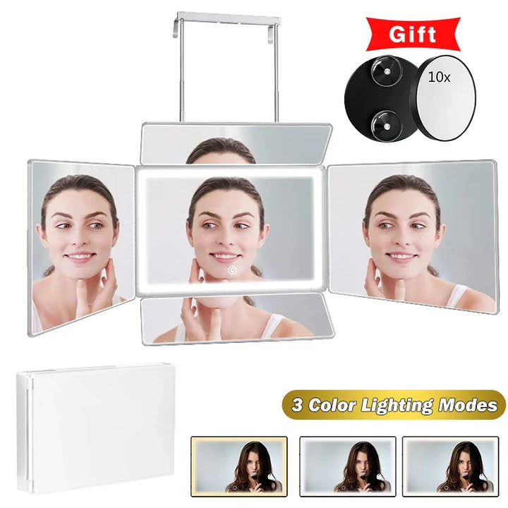 LED Trifold Self Haircut Mirror