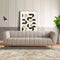 LaMattina Genuine Italian Grey Leather Channel Tufted Sofa