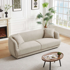 Larisa Mid Century Modern Linen Sofa Cream