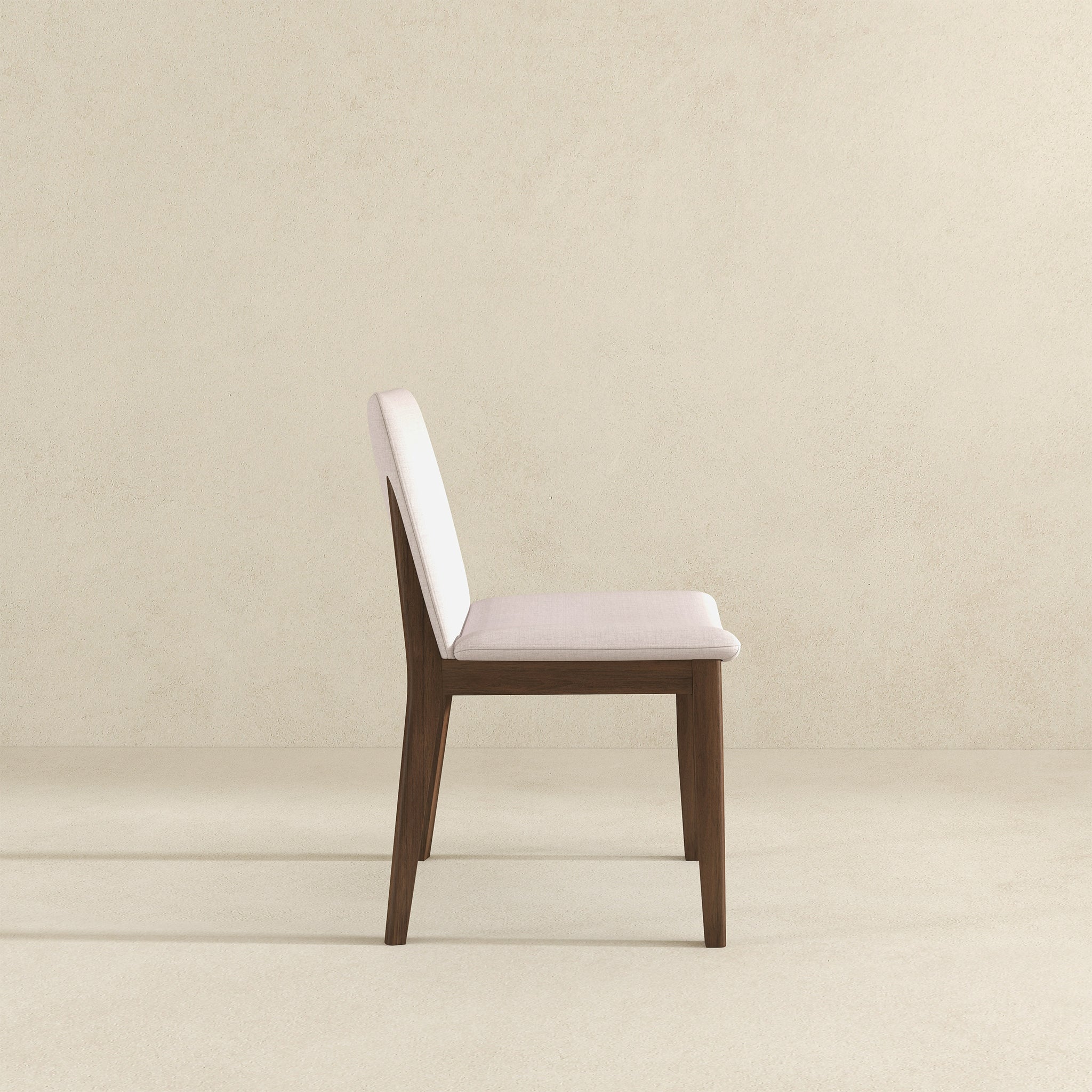 Laura Beige Linen Solid Wood Dining Chair