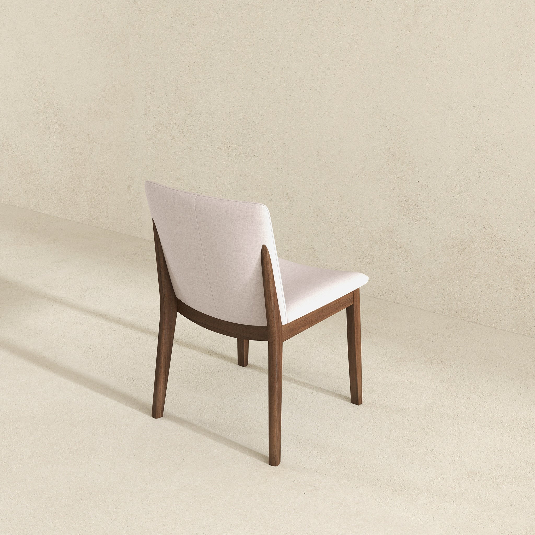 Laura Beige Linen Solid Wood Dining Chair