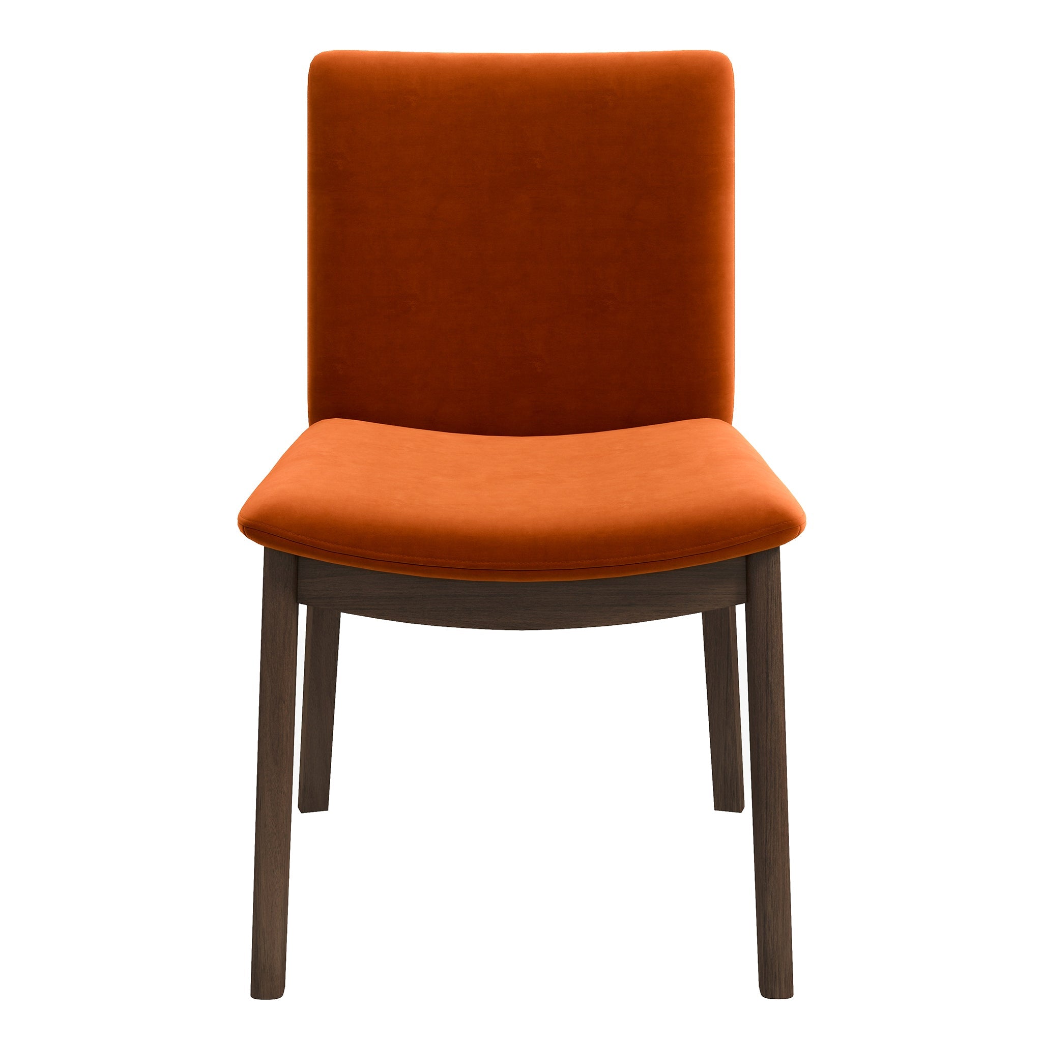 Laura Burnt Orange Velvet Solid Wood Dining Chair